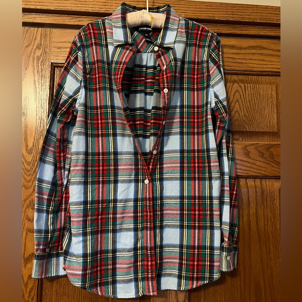 Lands End plaid shirt